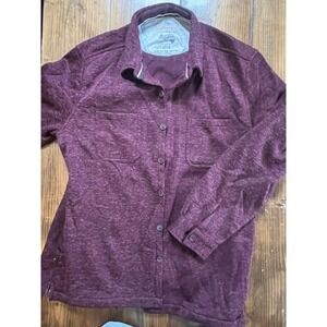 Weatherproof Vintage Mens XXL Button Up Flannel Shirt Burgundy Heathered